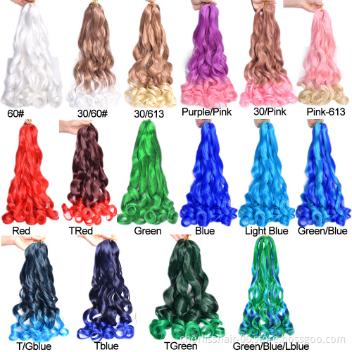 Wholesale Price  Prestreched Spiral Curl Crochet Braiding Hair French Curly Extensions For Braids Synthetic Hair Attachments